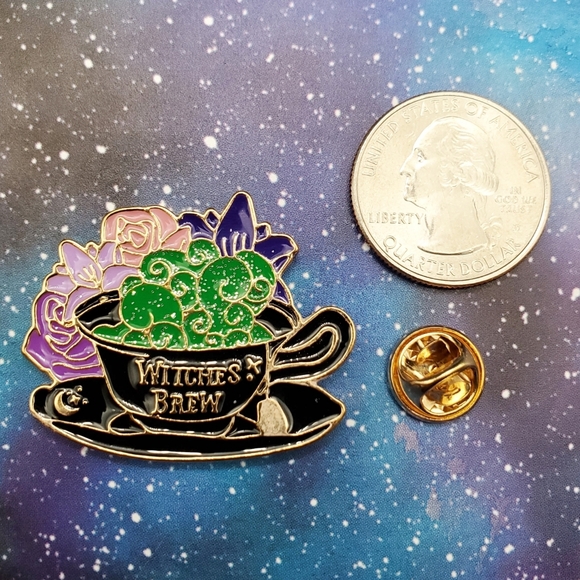 Witches Brew Tea Cup Enamel Pin - Picture 2 of 3